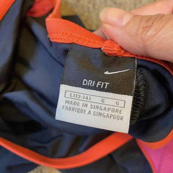 Nike Dri Fit Mesh Panel Wide Leg Women L Athletic Black Pink PullOn Active Pants - Picture 4 of 11